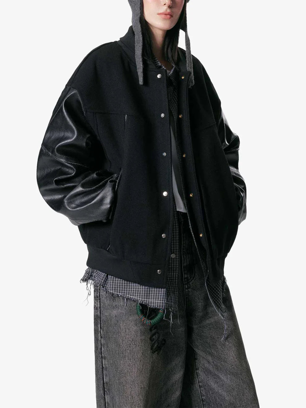 Retro Streetwear Outerwear | Vintage Leather Bomber Jacket - Santo 