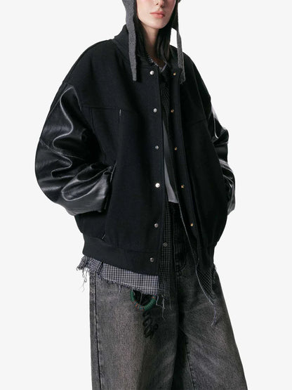 Retro Streetwear Outerwear | Vintage Leather Bomber Jacket - Santo 