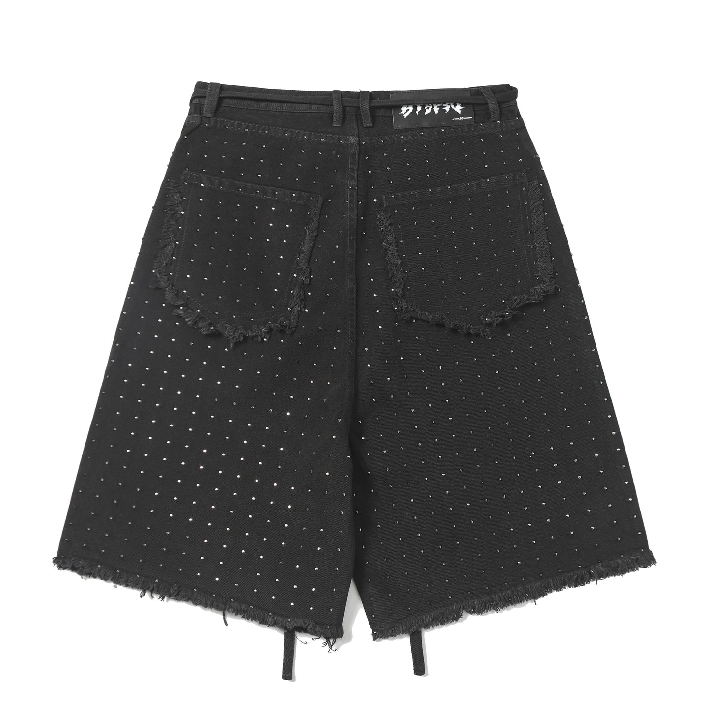 Rhinestone Frayed | Denim Shorts - Santo 