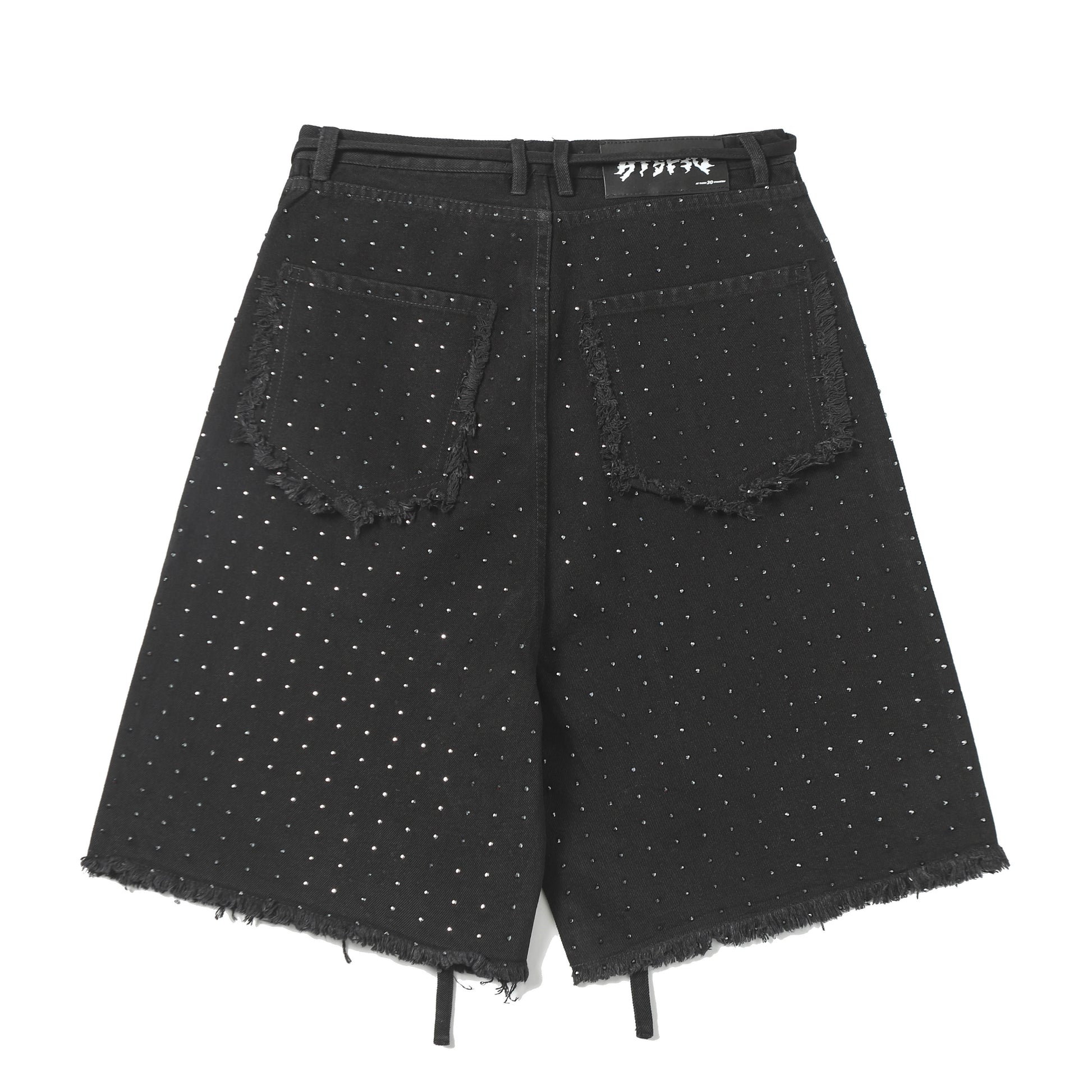Rhinestone Frayed | Denim Shorts - Santo 