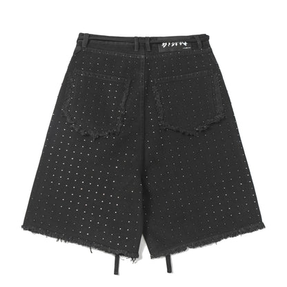 Rhinestone Frayed | Denim Shorts - Santo 