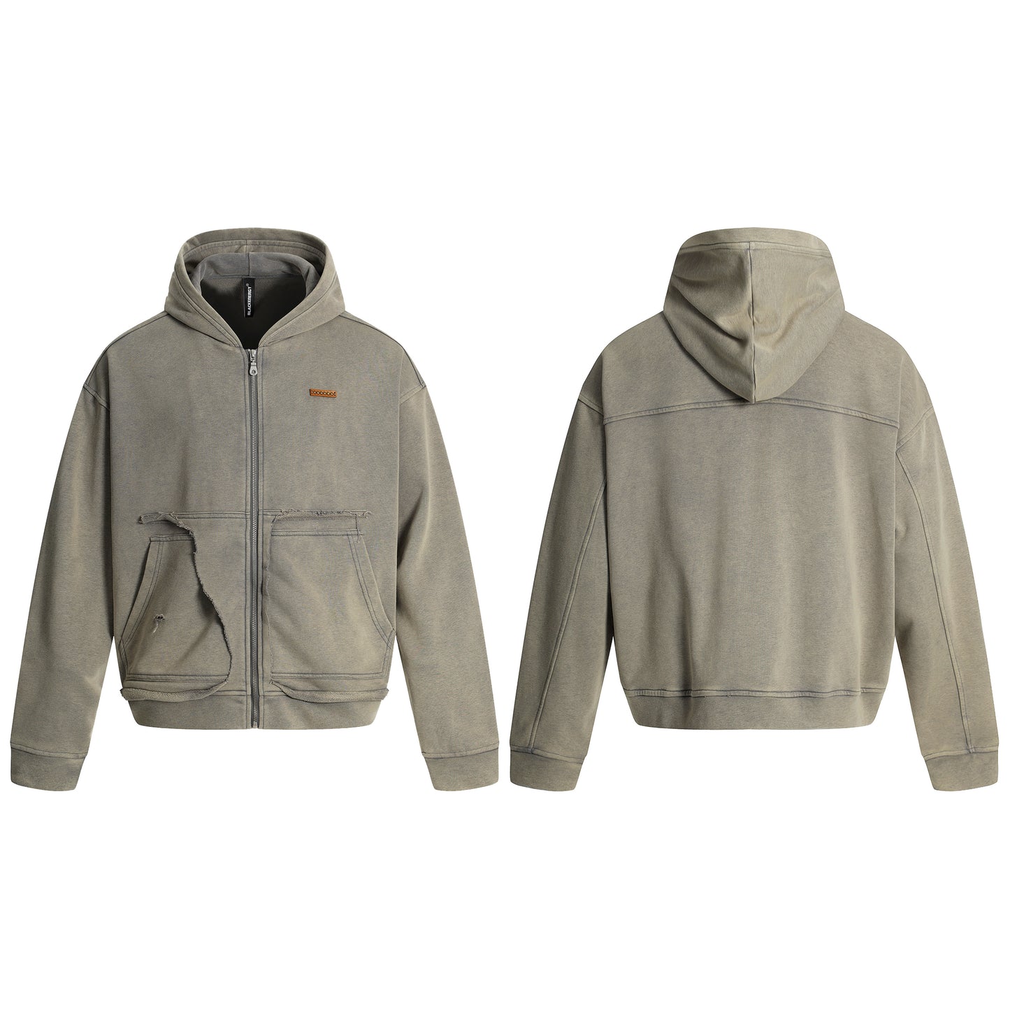 Washed Distressed | Full Zip Hoodie - Santo 