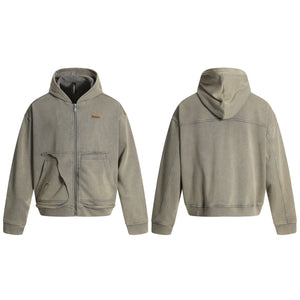 Washed Distressed | Full Zip Hoodie - Santo 
