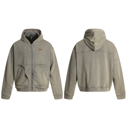 Washed Distressed | Full Zip Hoodie - Santo 