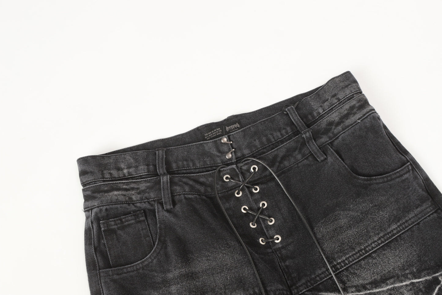 Lace-Up Destroyed | Stacked Jeans - Santo 