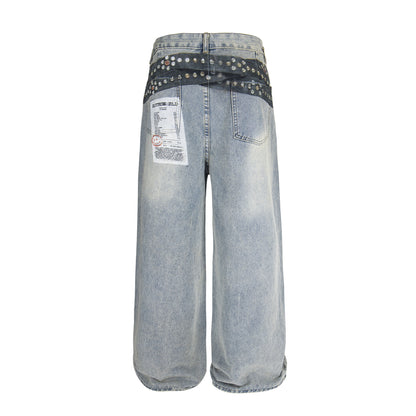 Studded Patchwork | Denim Jeans - Santo 