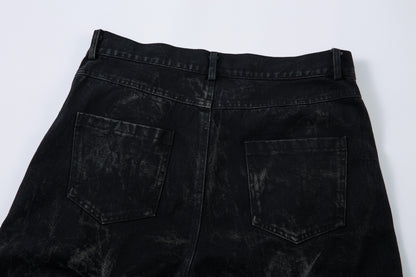 Washed Distressed Pleated | Baggy Jeans - Santo 