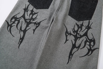 Tribal Flame Print | Baggy Jeans - Santo 