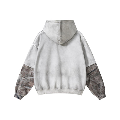 Frosted Camo Sleeve | Oversized Hoodie - Santo 