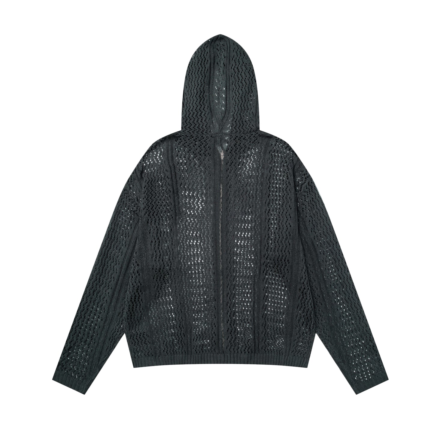 Crochet Mesh | Knit Zip Up Hoodie - Santo 