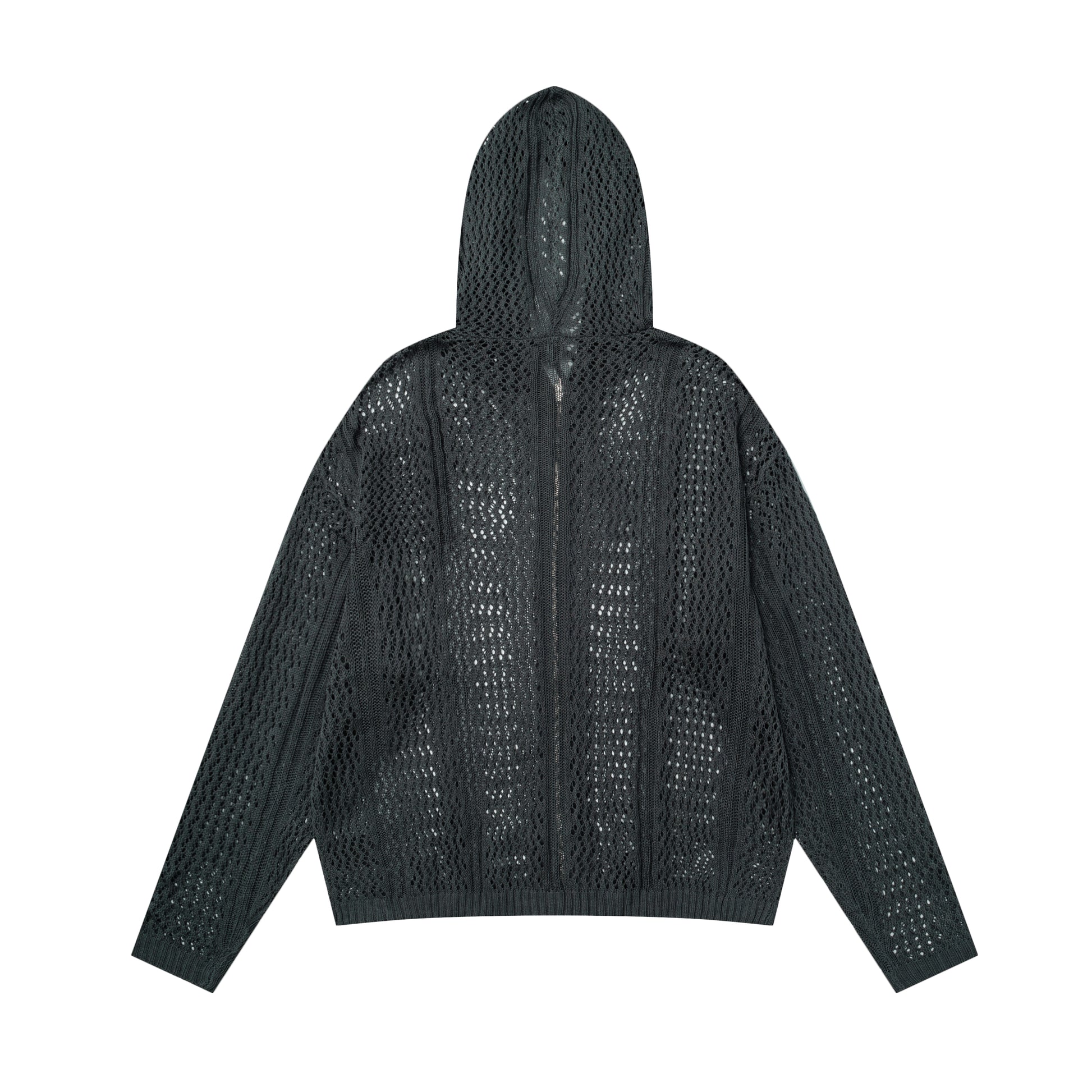 Crochet Mesh | Knit Zip Up Hoodie - Santo 