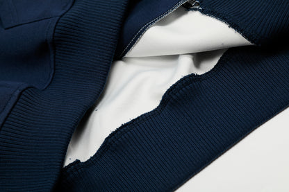 Retro Stripes | Varsity Zip Up Hoodie - Santo 