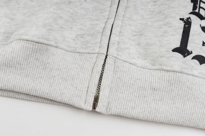 Gothic Cross Print | Zip Up Hoodie - Santo 