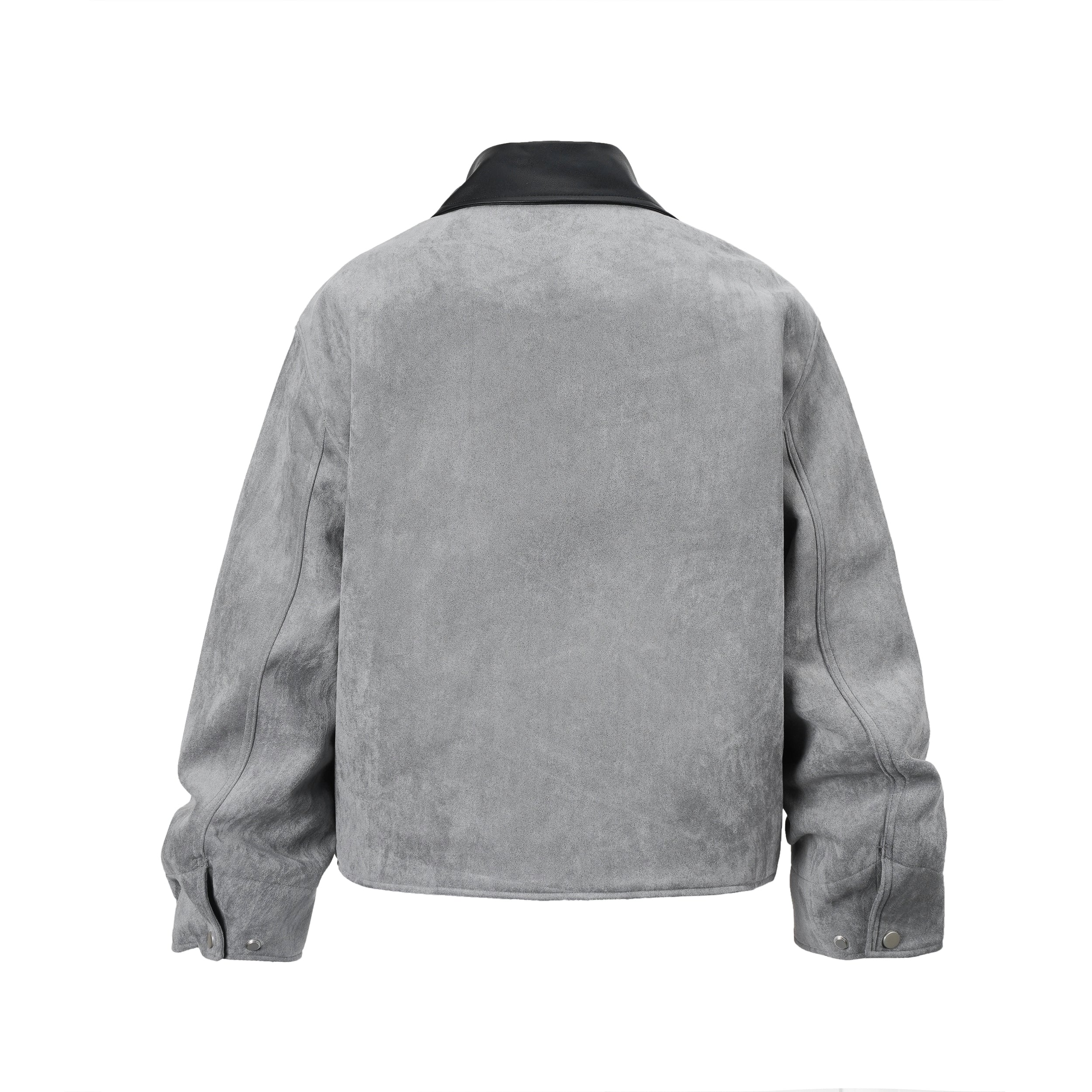 Contrast Collar | Suede Zip Jacket