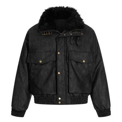 Vintage Pocket | Padded Suede Jacket - Santo 