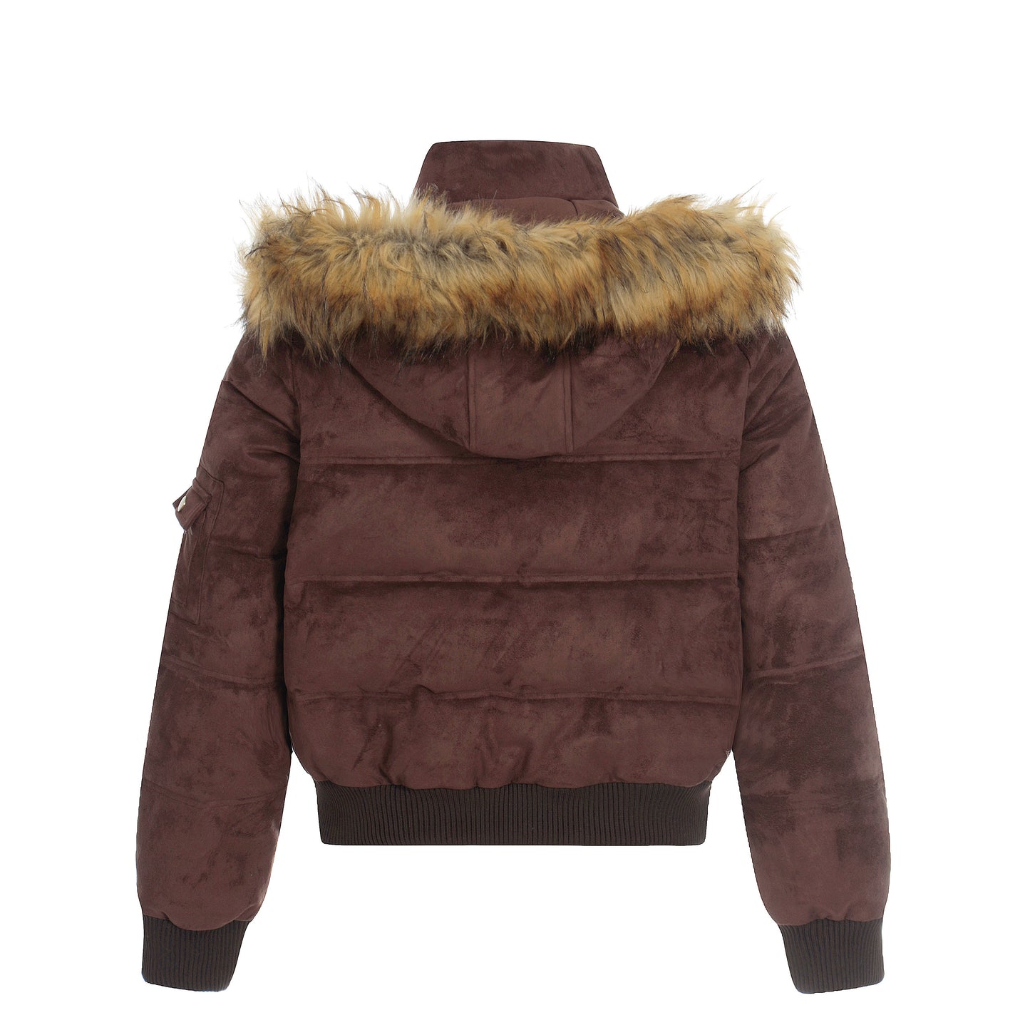 Alpine Buckle | Toggle-Front Faux Suede Puffer