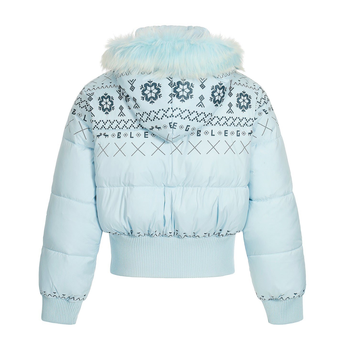 Glacier Bloom | Nordic Embroidered Hooded Puffer