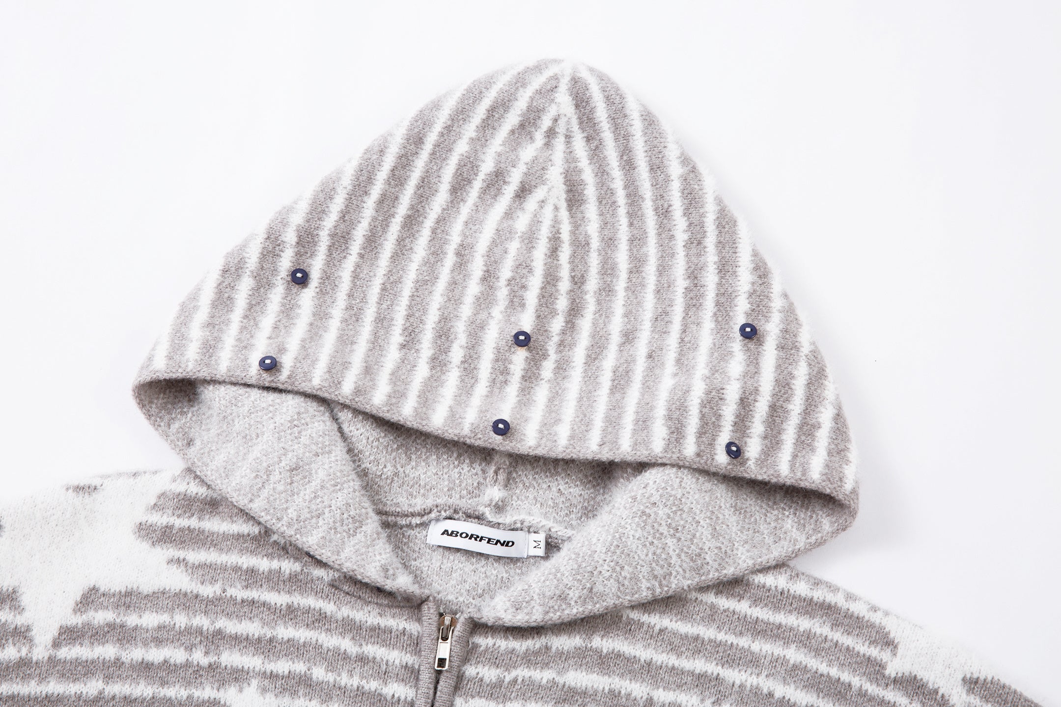 Winter Sky | Knitted Hoodie with Faux Fur Trim