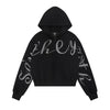 STELLAR | Rhinestone Script Zip Hoodie