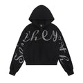 STELLAR | Rhinestone Script Zip Hoodie