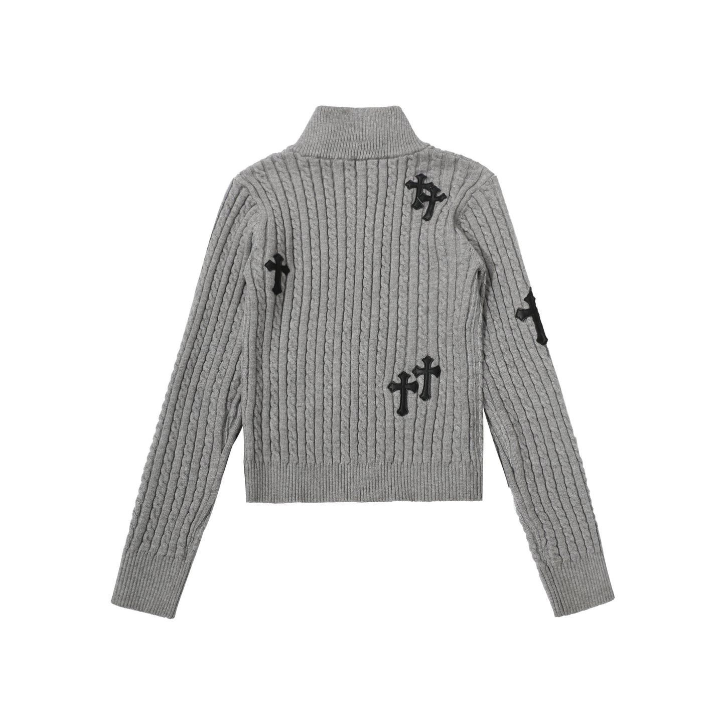 Fuzzy Pup | Striped Knit Cardigan with Dog Embroidery