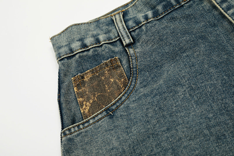 Wild Swerve | Leopard Inset Balloon Denim Pants - Santo 