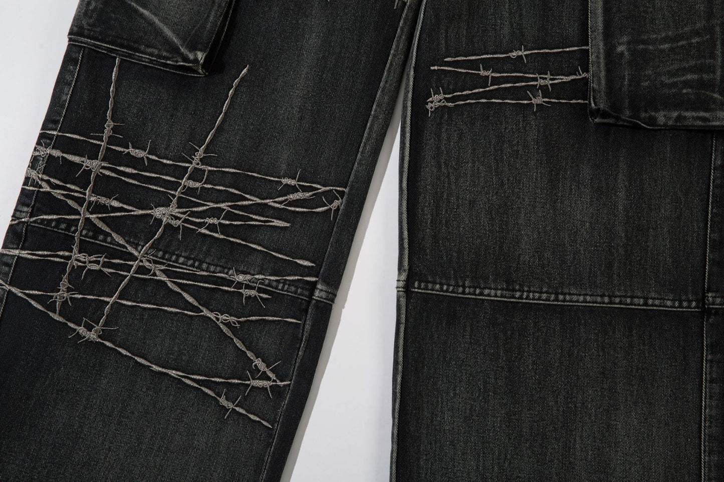 Barbed Wire Print | Baggy Jeans - Santo 
