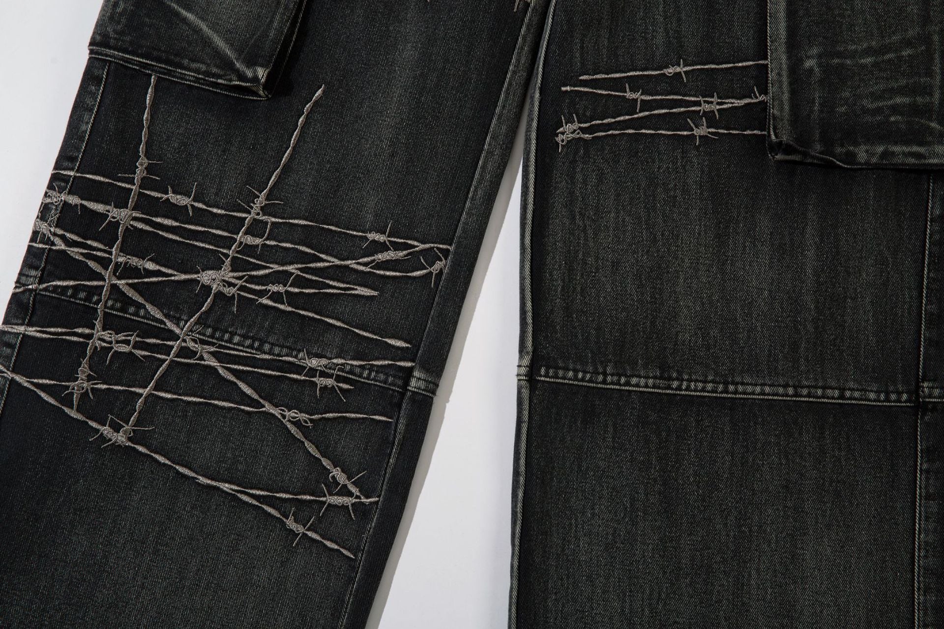 Barbed Wire Print | Baggy Jeans - Santo 