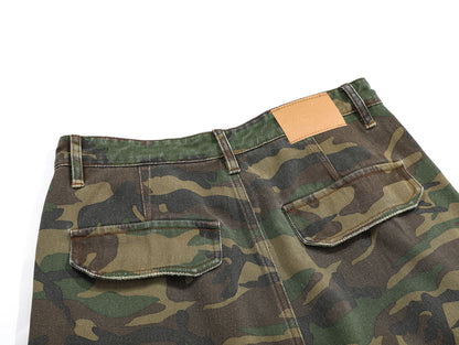 Ripped Camouflage Flared | Cargo Pants - Santo 