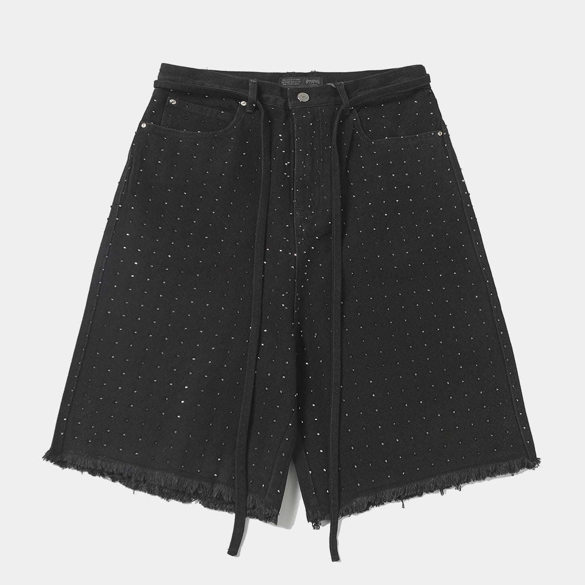 Rhinestone Frayed | Denim Shorts - Santo 