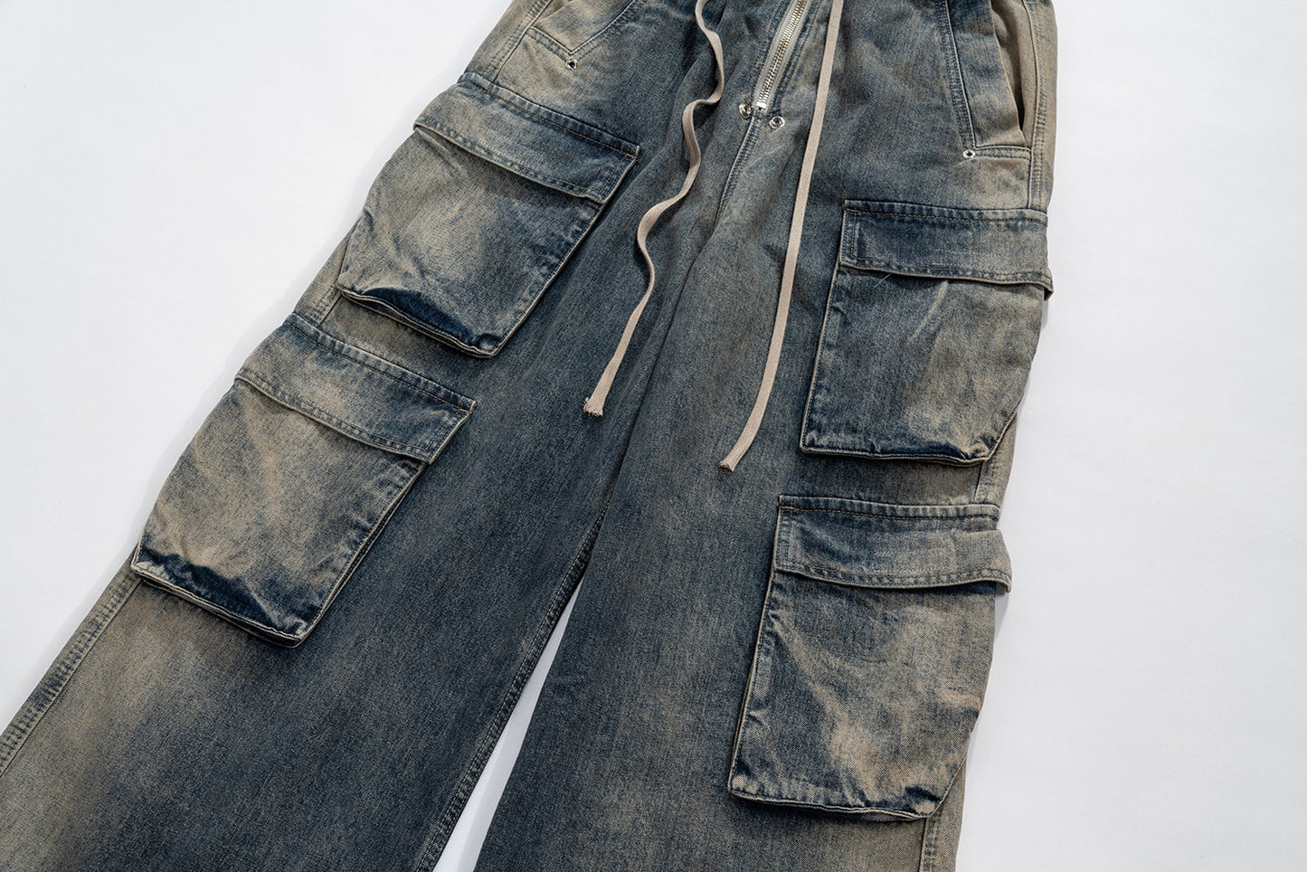 Wide Leg Multi-Pocket Straight | Loose Jeans - Santo 