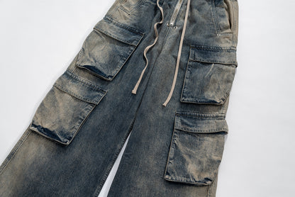 Wide Leg Multi-Pocket Straight | Loose Jeans - Santo 