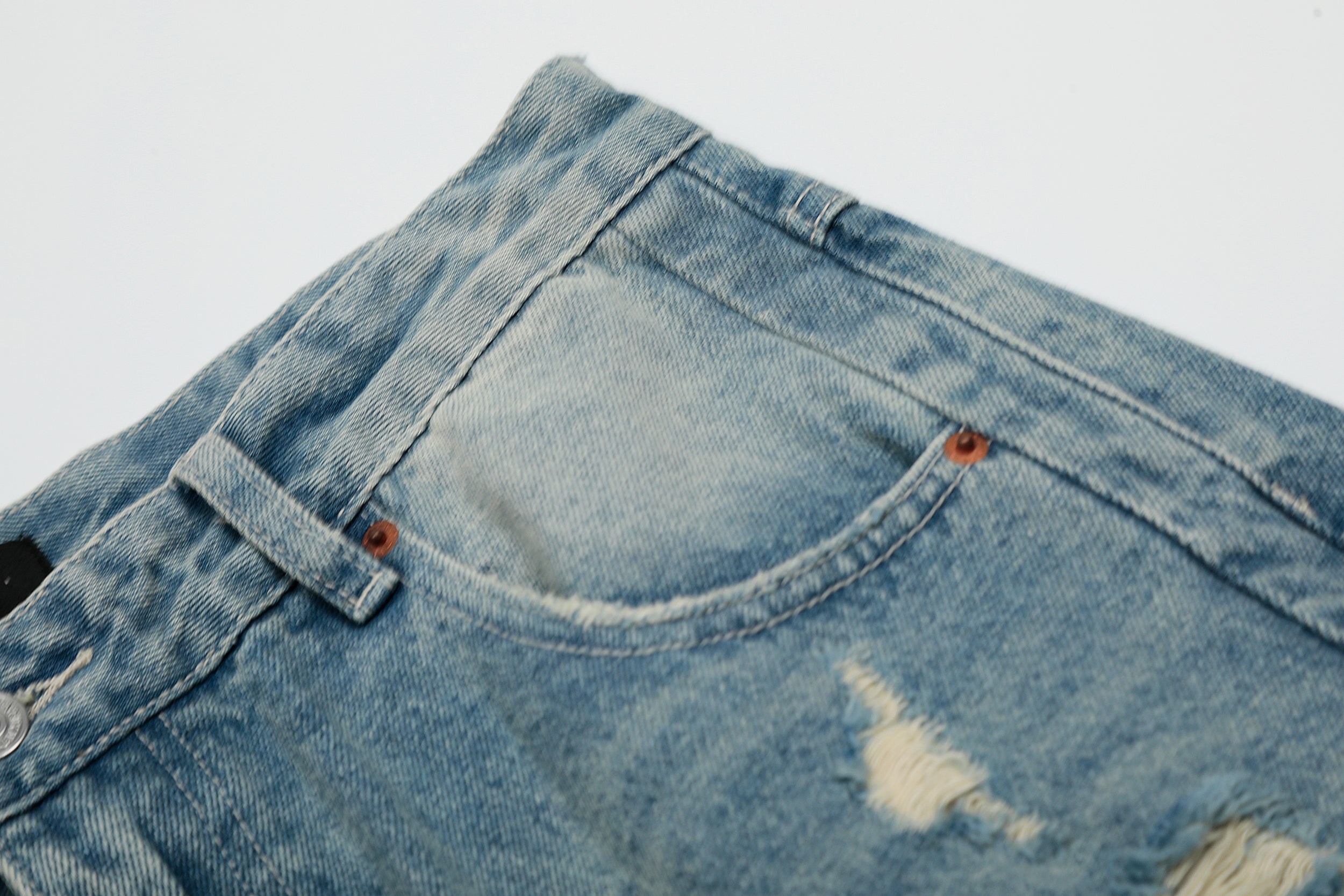 Distressed Wide-Leg Shorts | Ripped Washed Denim