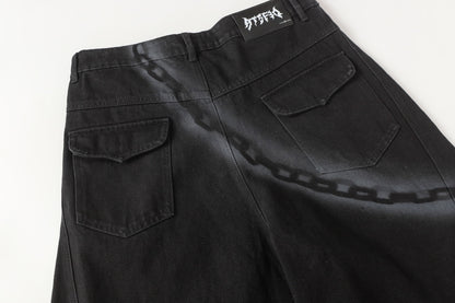 Chain Print | Baggy Jeans - Santo 