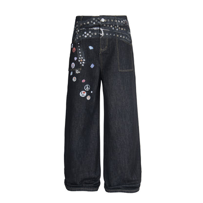 Studded Patchwork | Denim Jeans - Santo 