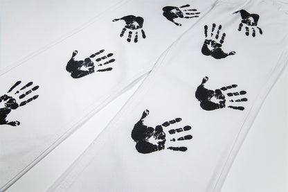 Handprint Graphic | White Street Jeans - Santo 