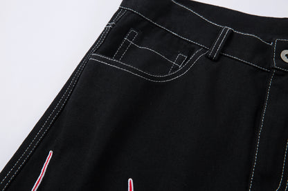 Flame Graphic | Baggy Jeans - Santo 