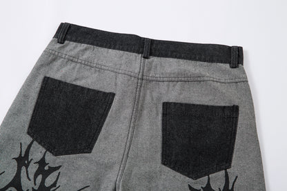 Tribal Flame Print | Baggy Jeans - Santo 