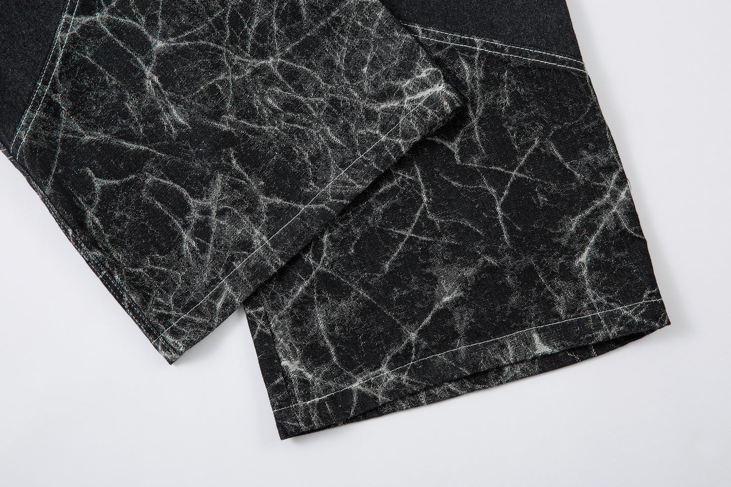 Cracked Panel Washed | Wide Jeans - Santo 