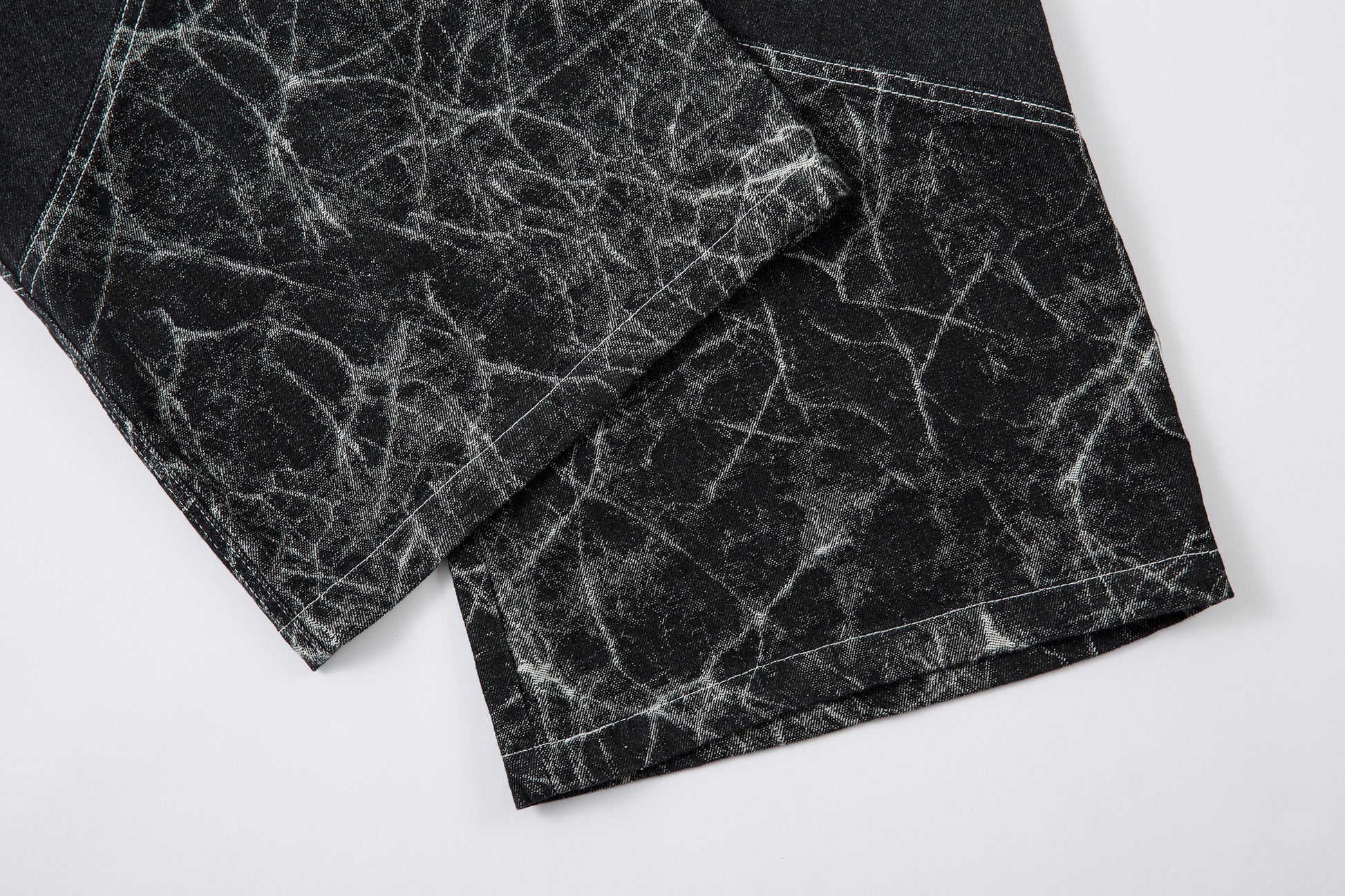 Cracked Panel Washed | Wide Jeans - Santo 