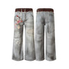 Plaid Waist Doll Print | Distressed Jeans - Santo 