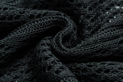 Crochet Mesh | Knit Zip Up Hoodie - Santo 