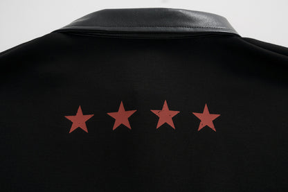 Star Print Patchwork | Leather-Neck Sweatshirt - Santo 
