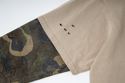 Retro Camouflage Patchwork | Ripped Sweatshirt - Santo 