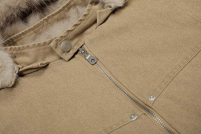 Denim Textured | Fur Streetwear Jacket