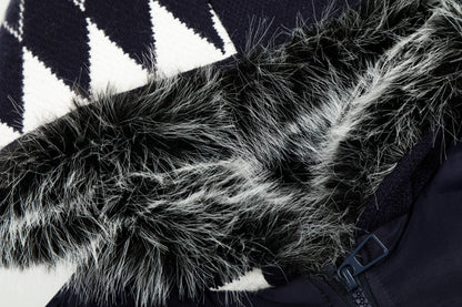 Knit Contrast | Fleece Hooded Jacket