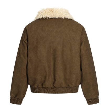 Vintage Pocket | Padded Suede Jacket - Santo 