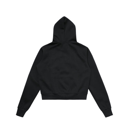 Merry Charm | Cropped Hoodie with Bow Print