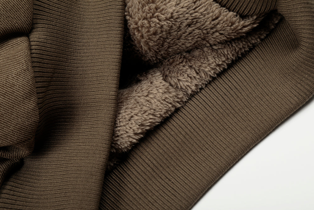 Urban Luxe | Bomber Jacket with Faux Fur Trim Brown - Santo 