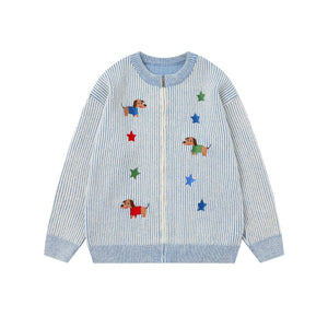 Dog Scarf Knit | Fluffy Pup Sweater with 3D Stripe Detail